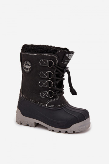 Jungen Kinder Lee Cooper LCJ-25-44-3943K schwarze Schneestiefel