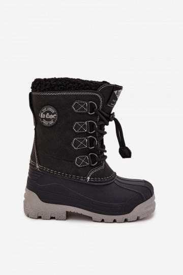 Jungen Kinder Lee Cooper LCJ-25-44-3943K schwarze Schneestiefel 2