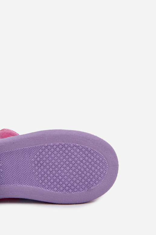 Ballerinas Hausschuhe Dla DzieZuczynek mit Klebeverschlüssen UNICORN pinke Farbe Silviera