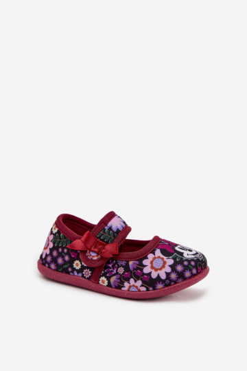 Ballerinas Hausschuhe Dla DzieZuczynek MINNIE MOUSE Burgund Nomi