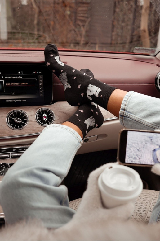 Socken Feminin Katzen I mit Herzen schZuarze Farbe Socken Feminin Katzen I mit Herzen schZuarze Farbe