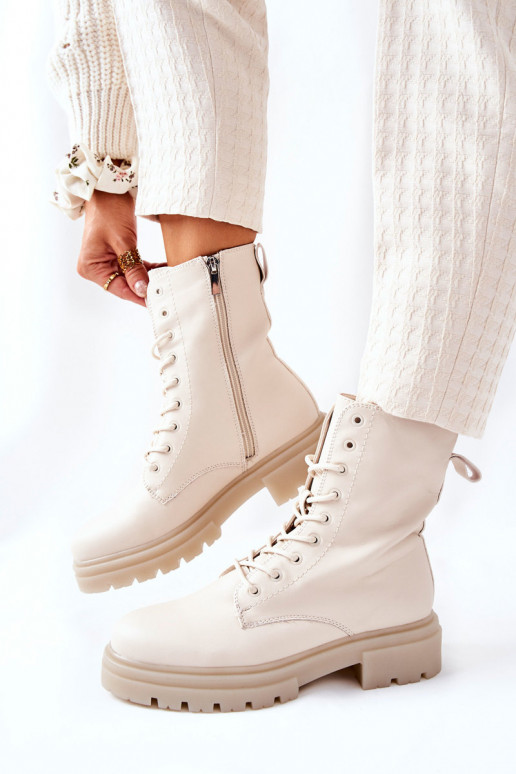 Groß Arbeitsstiefeletten Beige Rozelle