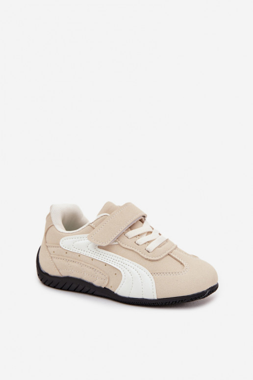 Schuhe Kinder-Sneakermit Klebeverschlussem Beige Perrin