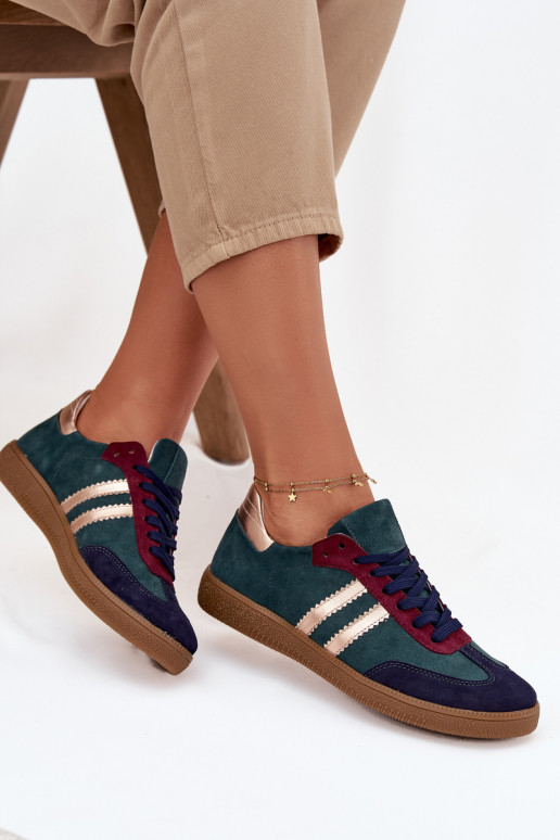 Zazoo N1068 aus INildleder Niedrig Sneakers Stilvollllschuhe Feminin ButelkoZua Zieleń