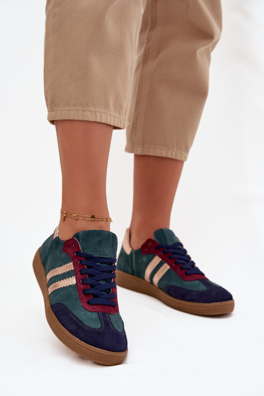 Zazoo N1068 aus INildleder Niedrig Sneakers Stilvollllschuhe Feminin ButelkoZua Zieleń