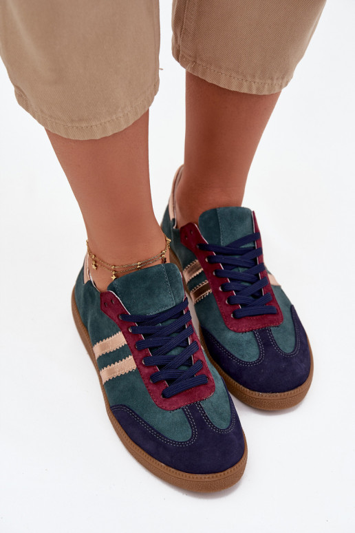 Zazoo N1068 aus INildleder Niedrig Sneakers Stilvollllschuhe Feminin ButelkoZua Zieleń