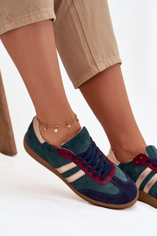 Zazoo N1068 aus INildleder Niedrig Sneakers Stilvollllschuhe Feminin ButelkoZua Zieleń