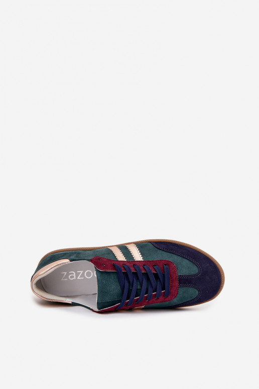 Zazoo N1068 aus INildleder Niedrig Sneakers Stilvollllschuhe Feminin ButelkoZua Zieleń