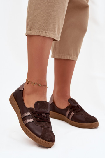 Leder Wildlederschuhe für Damen, Barfußstil, Zazoo N1341 in Schokoladenfarbe 2