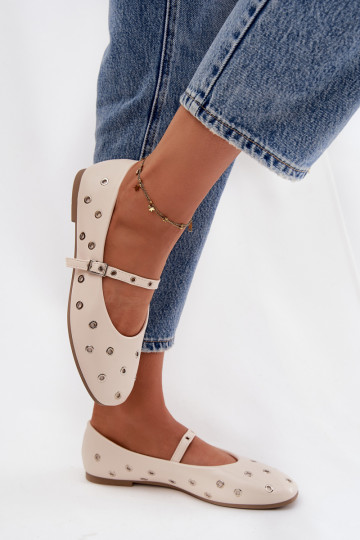 Ballerinas Feminin Ze Silberfarbemi Elementami Beige Es mussrivon