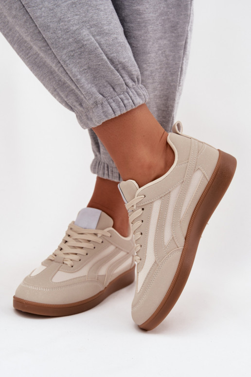 Sneakers Stilvollllschuhe Feminin Beige Hanelor