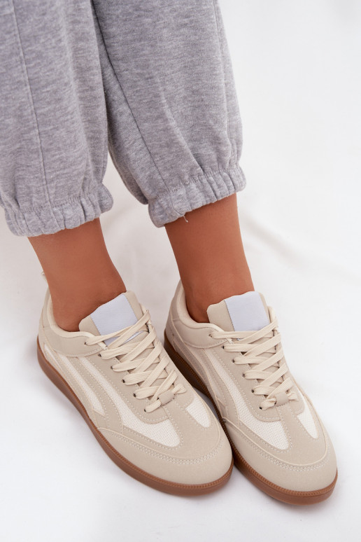 Sneakers Stilvollllschuhe Feminin Beige Hanelor