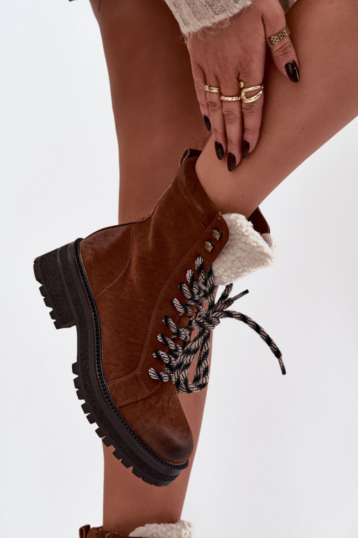 Stiefel Schuhe Feminin aus Öko-Leder braune Farbe Bellora