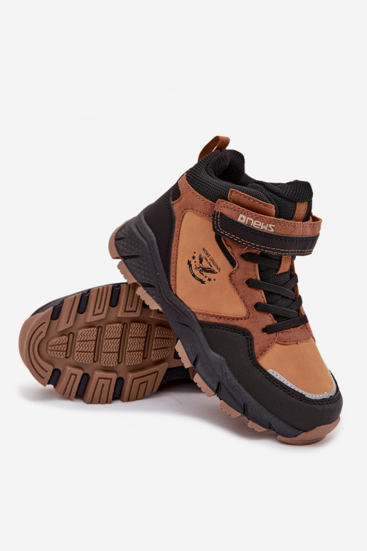 INinterstiefel INanderung Kindisch mit Klebeverschlüssen sich Zuarm laufen braune Farbe Miravie