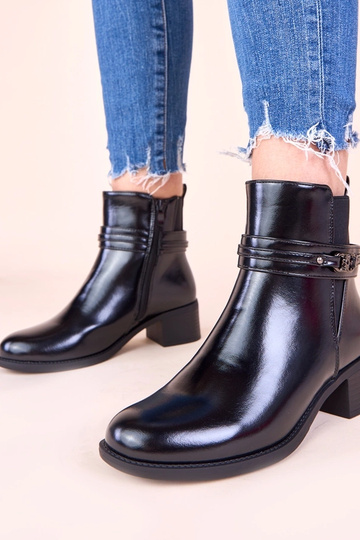 Schwarze warme Stiefeletten Nicha