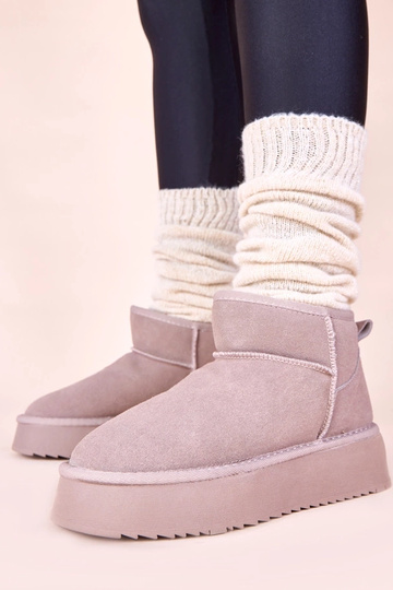 Graue Schneestiefel aus echtem Wildleder Armona