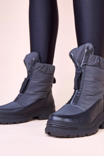Graue Schneestiefel mit Reißverschluss Hina