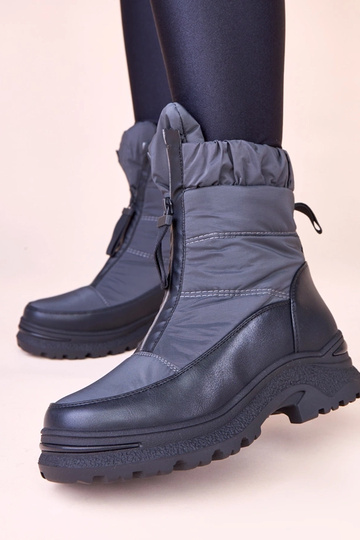 Graue Schneestiefel mit Reißverschluss Hina 2