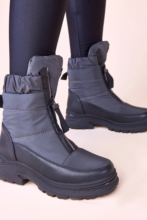 Graue Schneestiefel mit...