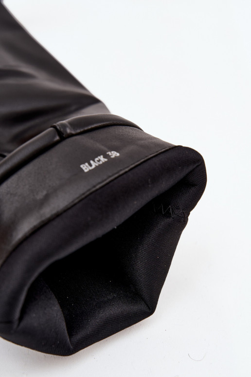 Damenstiefel mit AbsätzenINyZuiniętą CholeZuką I mit Schnallenmi schZuarze Farbe