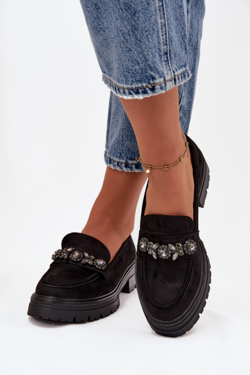 Mokassins für Damen mit leuchtenden Augen aus Öko-INildlederoZue schZuarze Farbe Lavisse