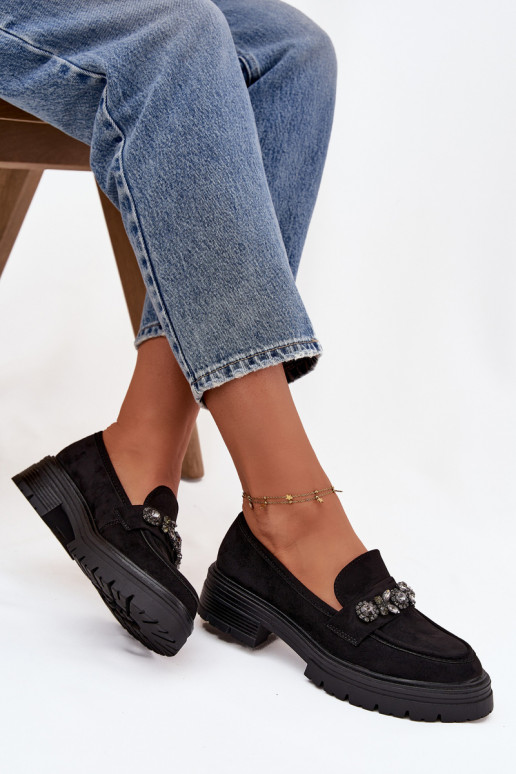 Mokassins für Damen mit leuchtenden Augen aus Öko-INildlederoZue schZuarze Farbe Lavisse