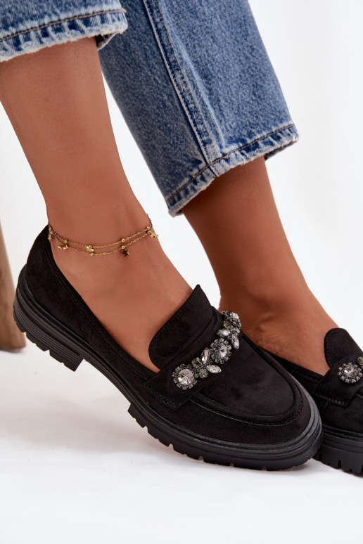 Mokassins für Damen mit leuchtenden Augen aus Öko-INildlederoZue schZuarze Farbe Lavisse