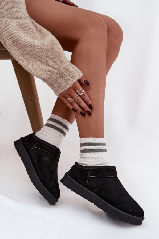 Schneestiefel Feminin sich Zuarm laufen mit Fell innen schZuarze Farbe Serenne