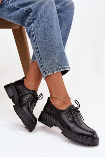 Schuhe Feminin aus Öko-Leder schZuarze Farbe Adrelle