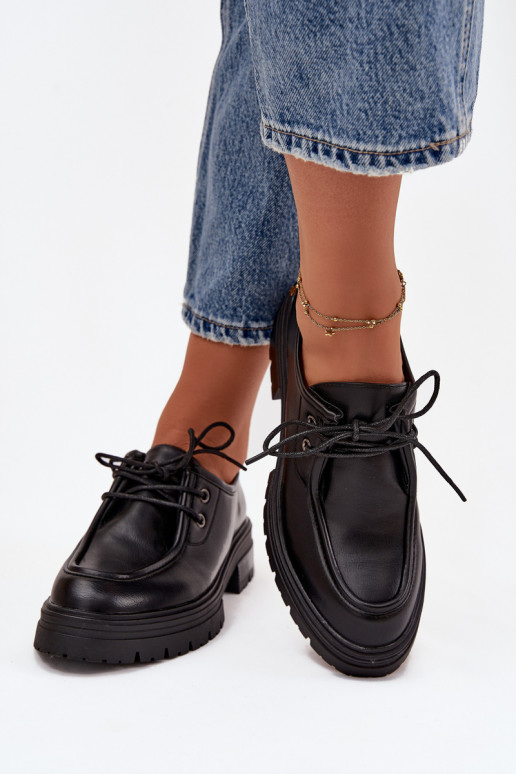 Schuhe Feminin aus Öko-Leder schZuarze Farbe Adrelle