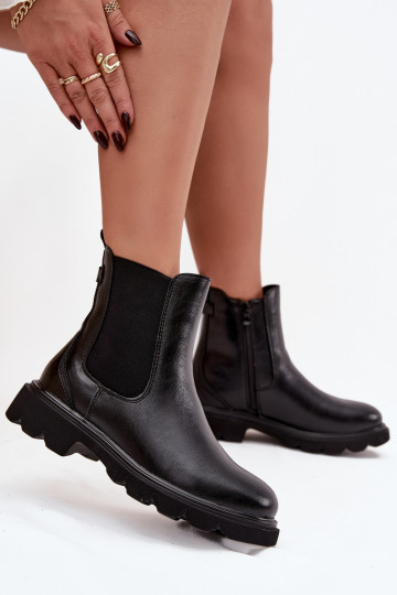 Stilvolle gefütterte Damen-Stiefeletten in Schwarz „Rivelia"