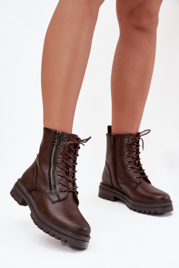 Gefütterte Damen-Arbeitsstiefeletten in Schokoladenfarbe „Ivonelle" 2