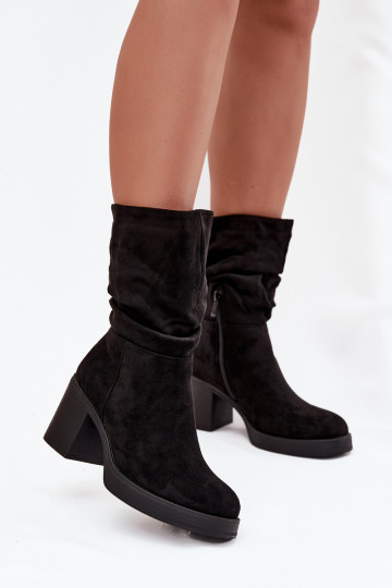 Damen-Stiefeletten mit Rüschen und Absatz, gefüttert, in Schwarz „Amoria" 2