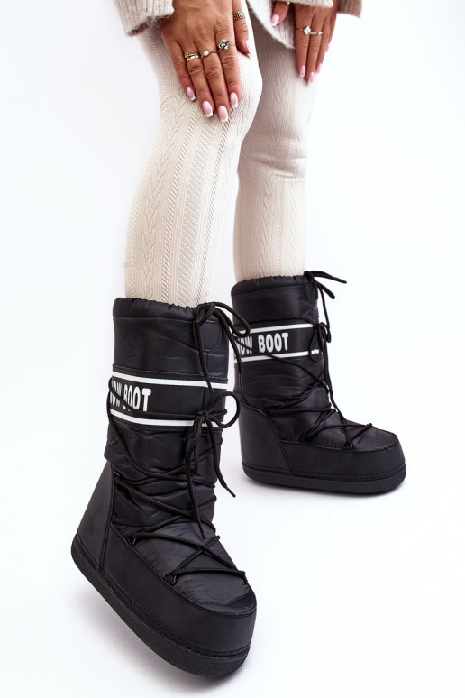 Feminin Groß Schneestiefel schZuarze Farbe Venila