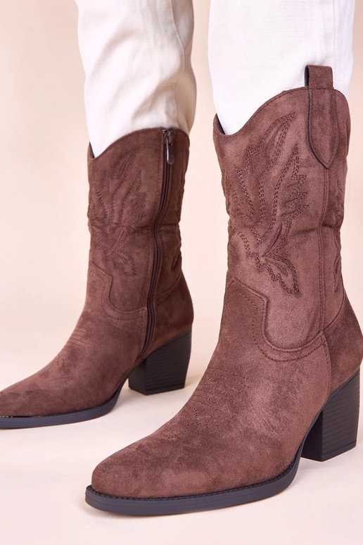 Braune Cowboy Stiefeletten mit...