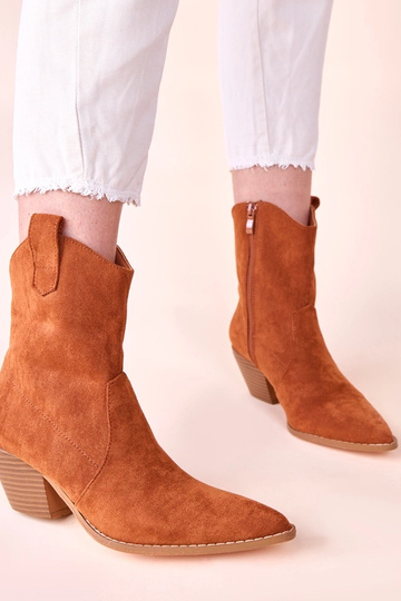 Braune Cowboy Stiefeletten auf Absatz Alka