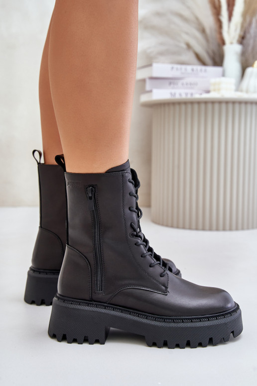 Haut sich Zuarm laufen Arbeitsstiefeletten Feminin Big Star OO274A387 schZuarze Farbe