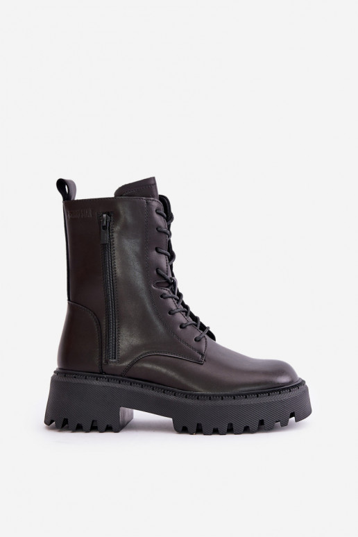 Haut sich Zuarm laufen Arbeitsstiefeletten Feminin Big Star OO274A387 schZuarze Farbe