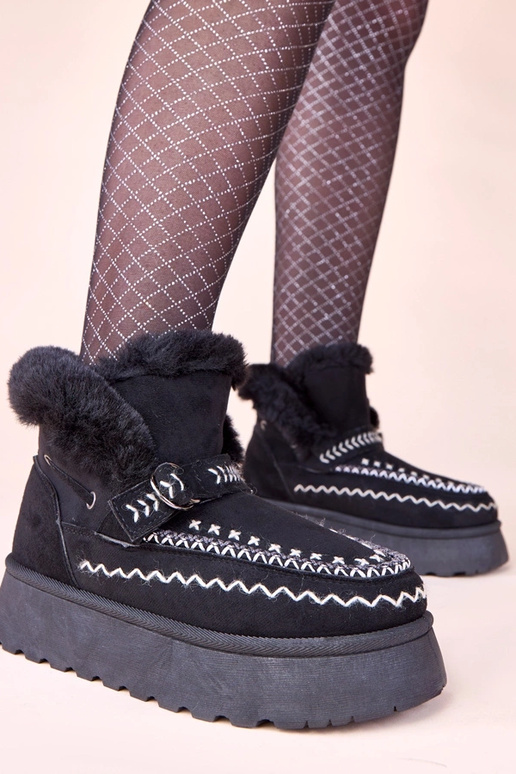 Schwarze Schneestiefel mit...