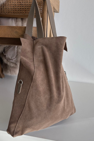 Dunkelbeige Kunstwildledertasche Miraya 2