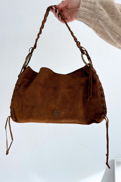 Skórzana aus INildlederoZua Handheld Mit Dekorationen Schnürungm braune Farbe Janelis