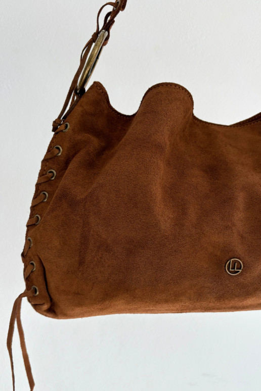 Skórzana aus INildlederoZua Handheld Mit Dekorationen Schnürungm braune Farbe Janelis