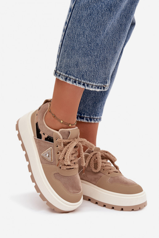 sich Zuarm laufen Sneakers Stilvollllschuhe Feminin mit einer Plattform Beige Florinda