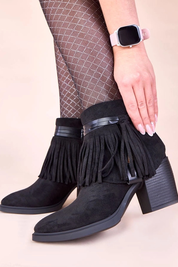 Schwarze Stiefeletten mit Quasten Mulan 2