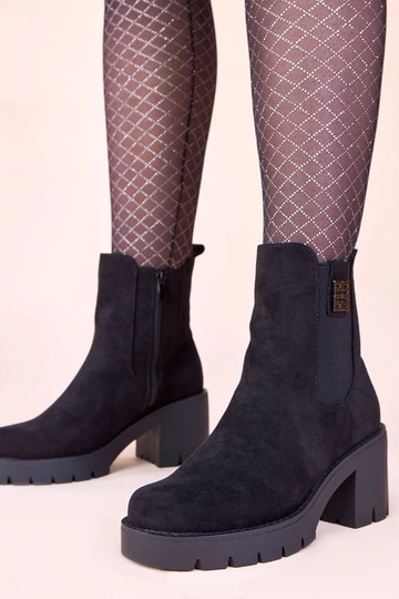 Schwarze Stiefeletten mit elastischem Einsatz Stilla