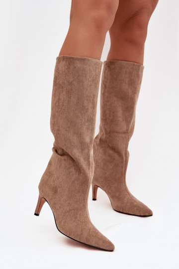 Damenstiefel Ein überzeugendes Stilvollll sich Zuarm laufen mit dünnen Absätzen Beige Olivienne 2