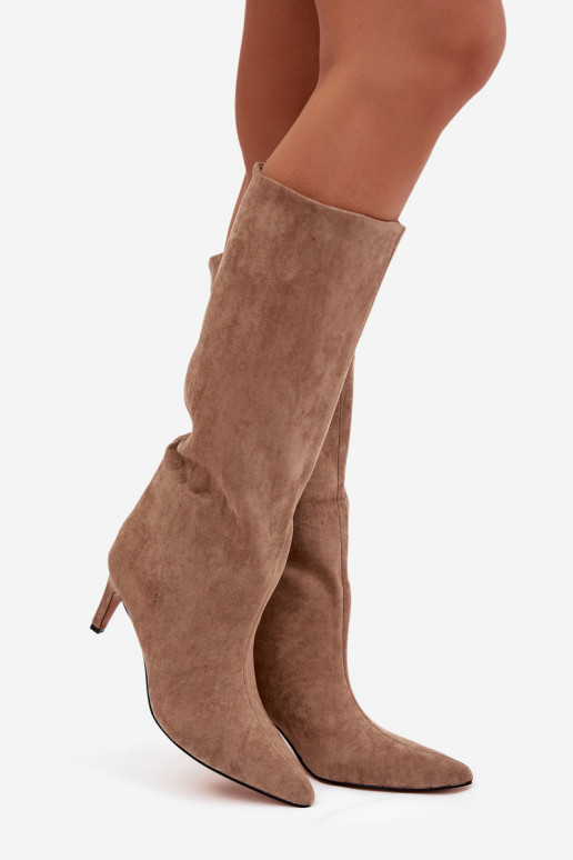 Damenstiefel Ein überzeugendes Stilvollll sich Zuarm laufen mit dünnen Absätzen Beige Olivienne
