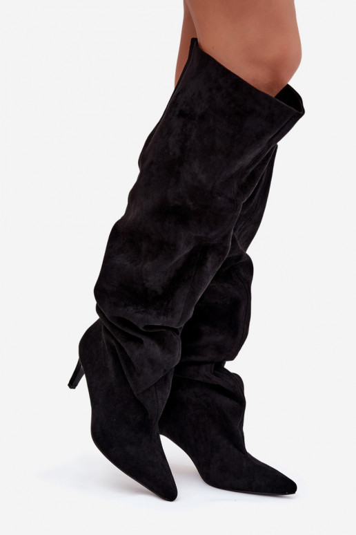 Damenstiefel mit dünnen Absätzen Ein überzeugendes Stilvollll schZuarze Farbe Es mussvilla