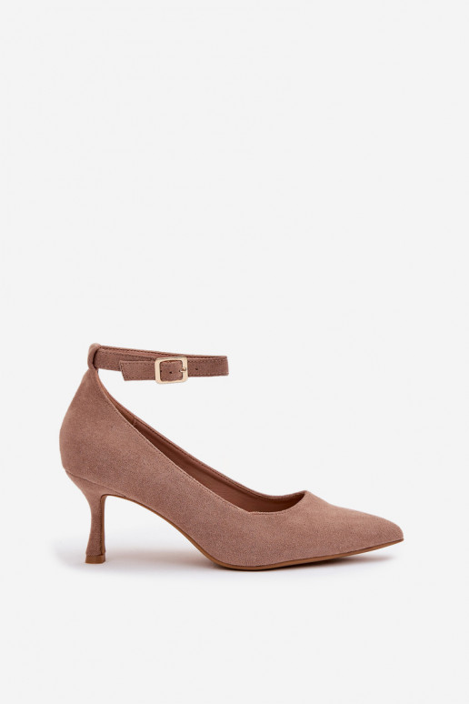 hochhackige Schuhe Schuheaus Öko-INildlederu Beige Devoria