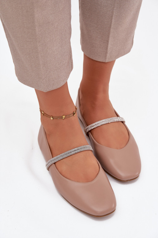 Ballerinas FemininBłyszczącymi Paskami Beige Ilirene